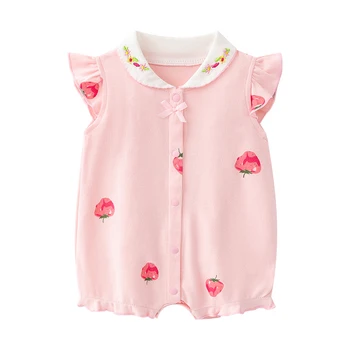 Vestiti estivi per neonati, vestiti sottili in puro cotone, graziosa tuta da principessa per bambina, senza maniche da 0 a 1 anno