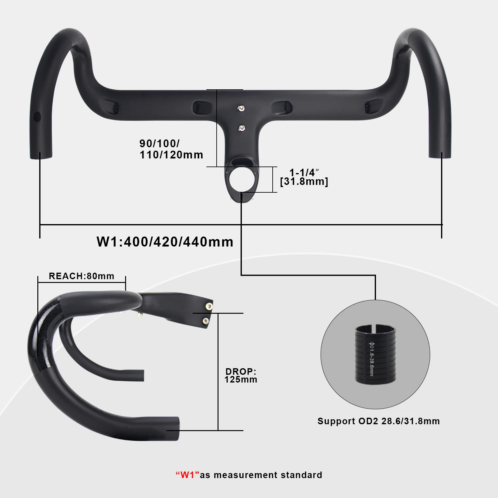 RXL SL 統合カーボンハンドルバー OD2 28.6/31.8 ミリメートル道路