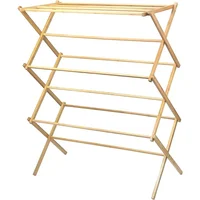Wooden Clothes Drying Rack for Laundry - Collapsible Folding Bamboo Laundry Drying Rack for Drying Clothes - Heavy Duty 2