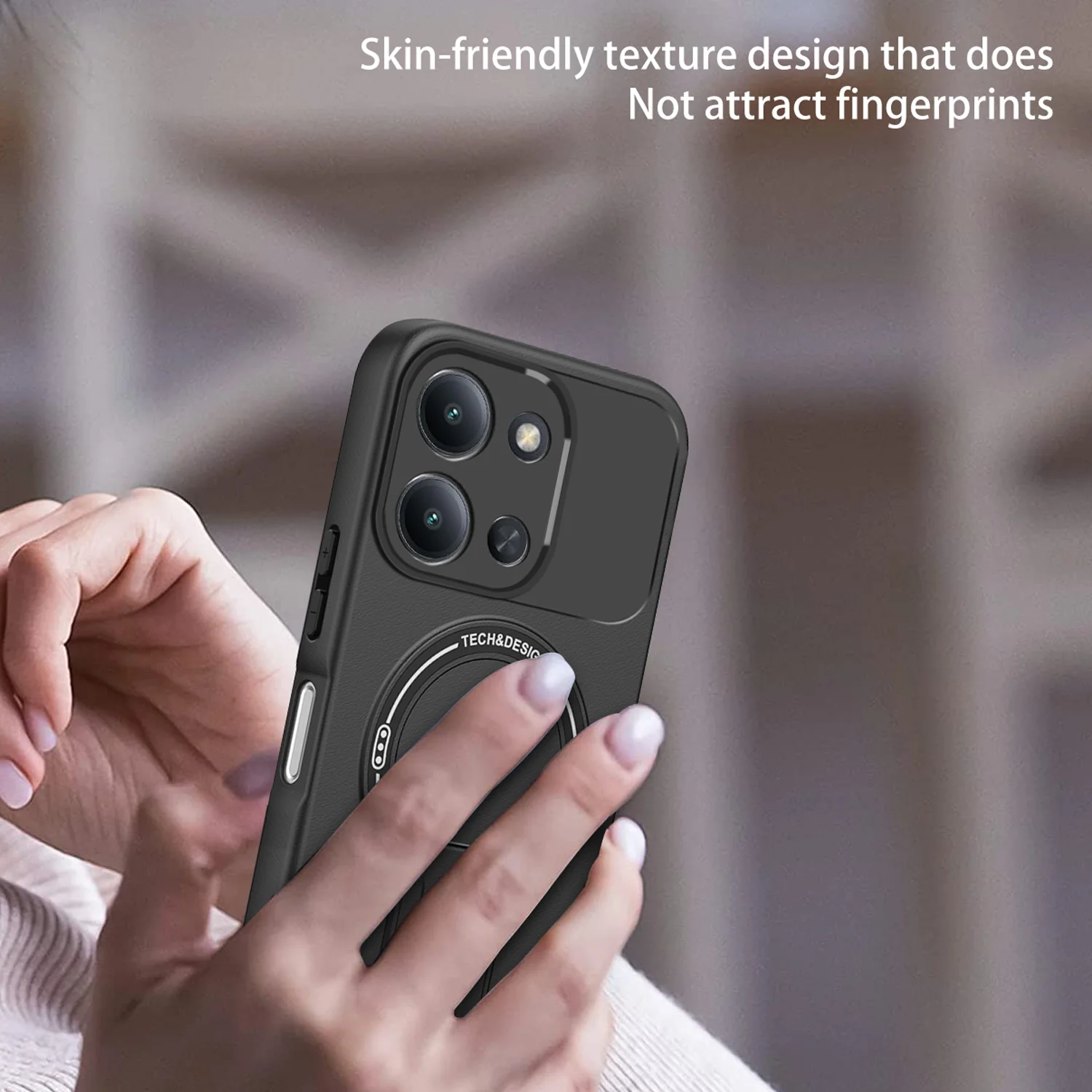 Luxury Invisible Folding Magnetic Frosted Phone Case with Stand and Shockproof Protector Cover