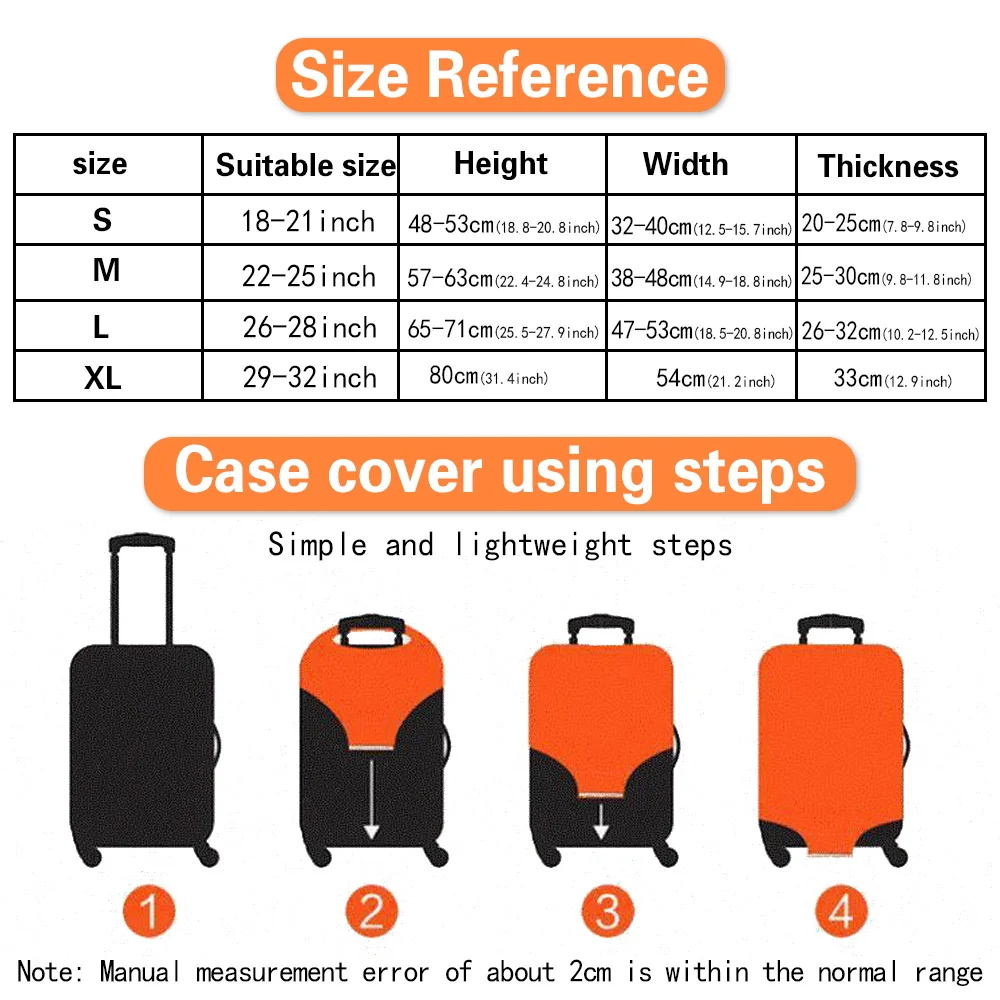 Luggage Protector Covers Travel Suitcase Protective Cover for 18-32 Inch Elastic Dust Covers Travel Accessories Luggage Supplies