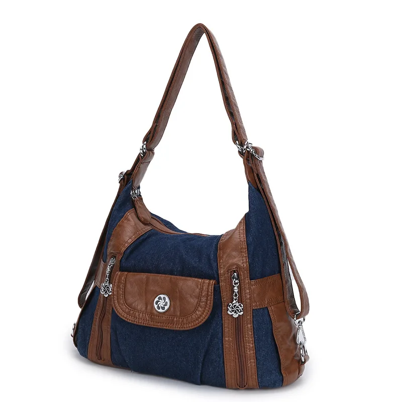 Angelkiss Women Bags Fashion PU Leather Handbag Shoulder Purse Pack Multipockets Crossbody Bag Ladies Satchel Large Zipper Hobos