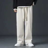 Men's Corduroy Pants Loose Straight Leg American Sle Casual Sports Trousers Autumn Faion Brand Drapey Wide Leg