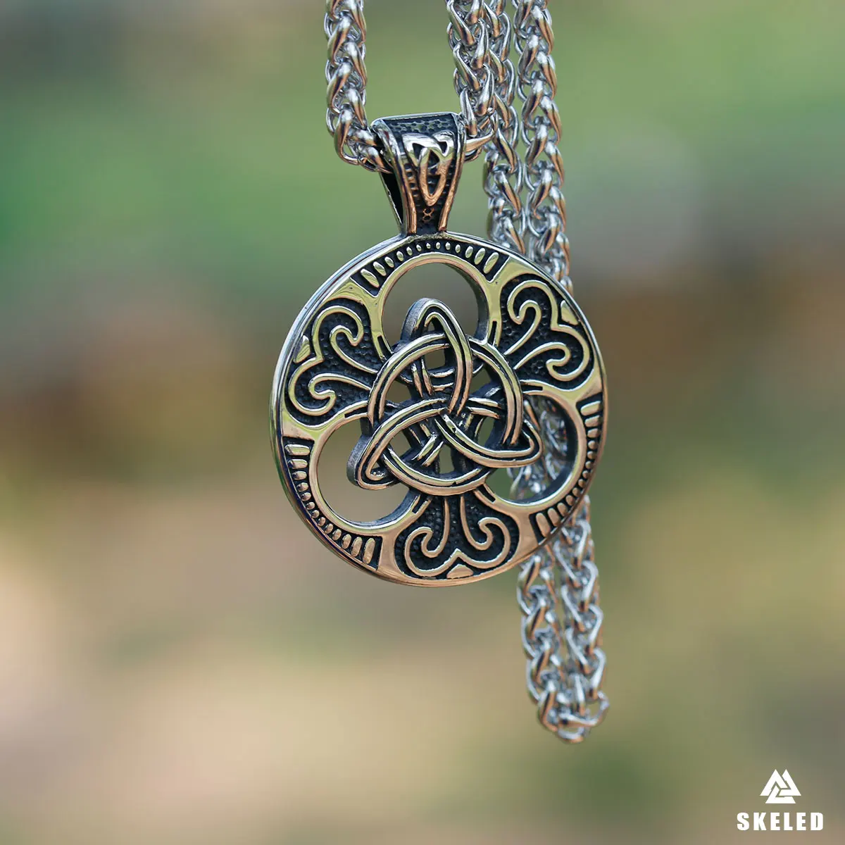 Viking Celtic Knot Pendant Necklace Nordic Retro Men's Punk Stainless Steel Nordic Odin Trinity Various Amulets Jewelry Gifts