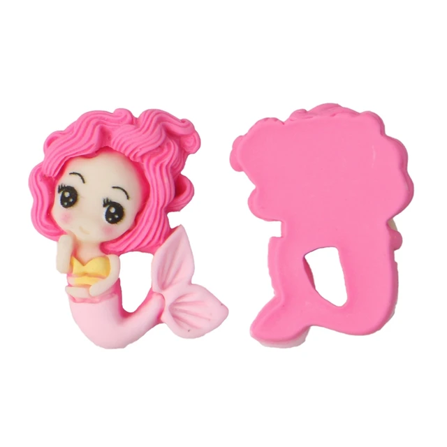 Aranyos Sellő Hercegnő Lapos Hátsó Gyanta Kabochonok Scrapbooking Diy Ékszer -Kézműves Dekorációs Kiegészítők 6Dcs -Hq02 - Image 5