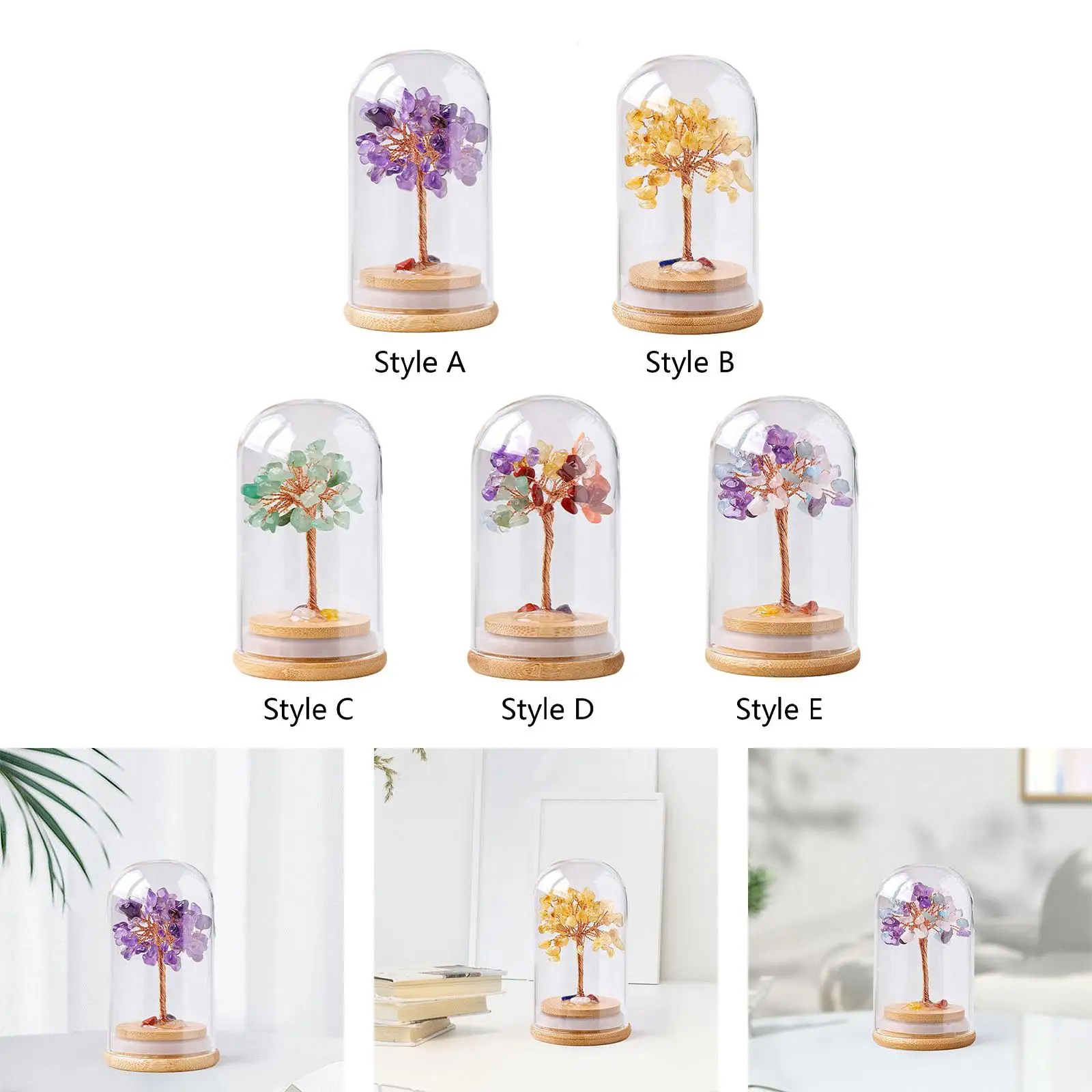 Fortune Trees Statue Indoor Art Desktop Nature Gift Lucky Tree for Housewarming Fireplace Living Room Bookshelf Wedding Ceremony