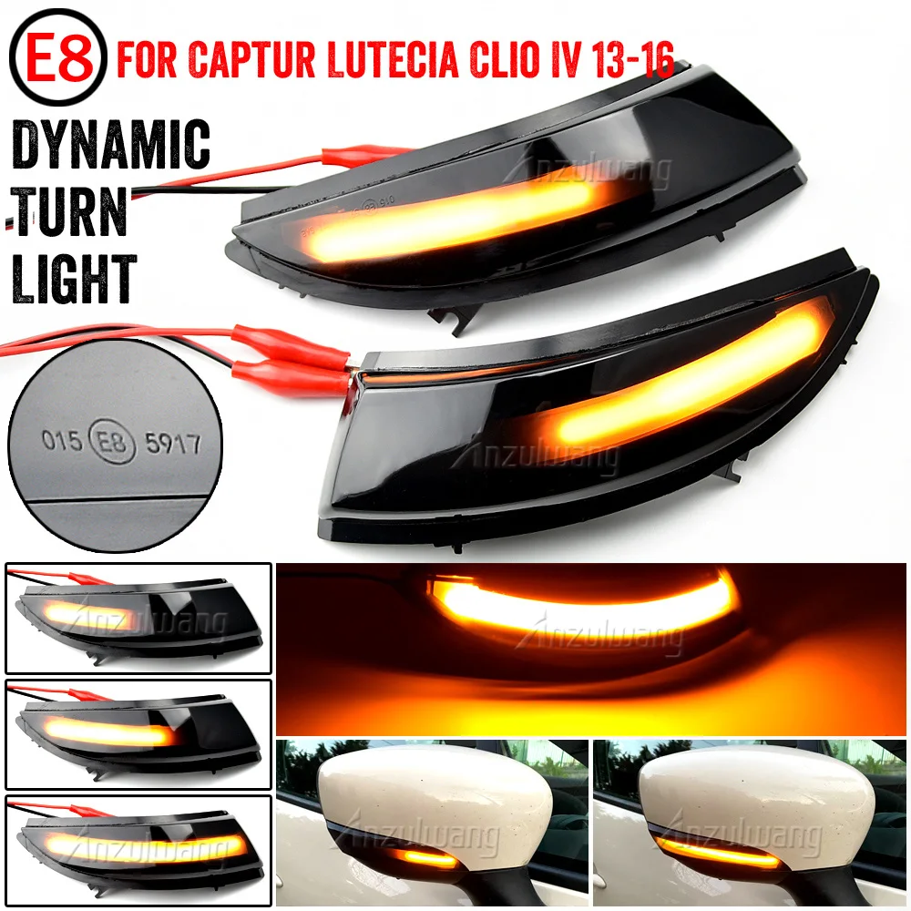 

2X Dynamic Blinker for Renault KAPTUR CAPTUR J5 H5 Clio IV MK4 4 Lutecia Grandtour LED Turn Signal 2013 2014 2015 2016 light