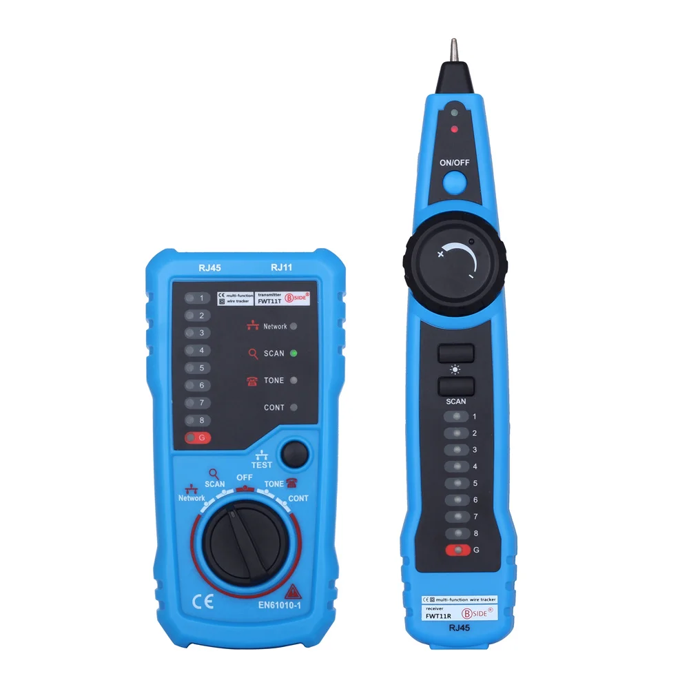 BSIDE FWT11 High Quality RJ11 RJ45 Cat5 Cat6 Telephone Wire Tracker Tracer Toner Ethernet LAN Network Cable tester Line Finder 2
