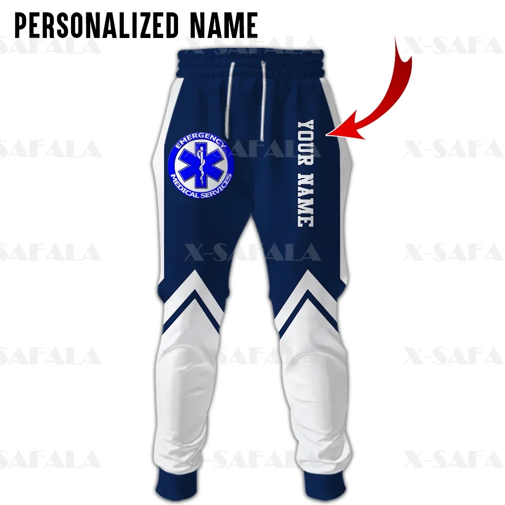 

Skull EMS EMT Physical Therapy Custom Name 3D Printed Trousers Men Women Sweatpants Casual Long Pants Joggers Cool Sports -5