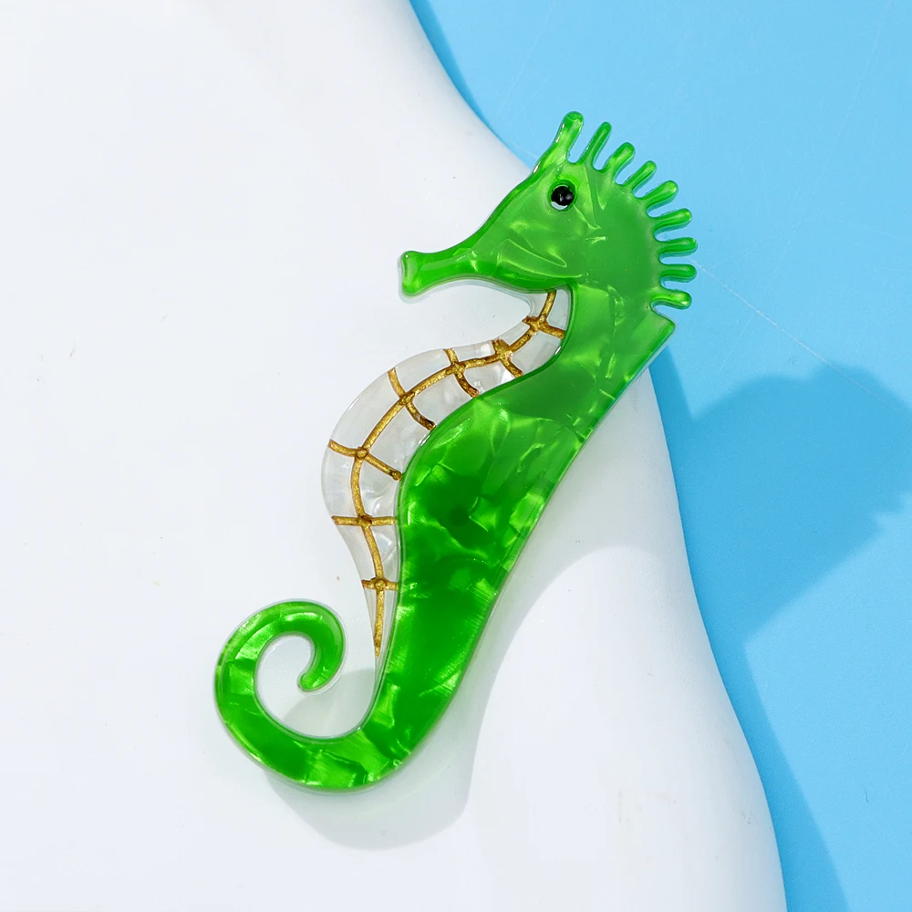 CINDY XIANG 해마 해마 브로치 바다 동물 핀, 신제품
