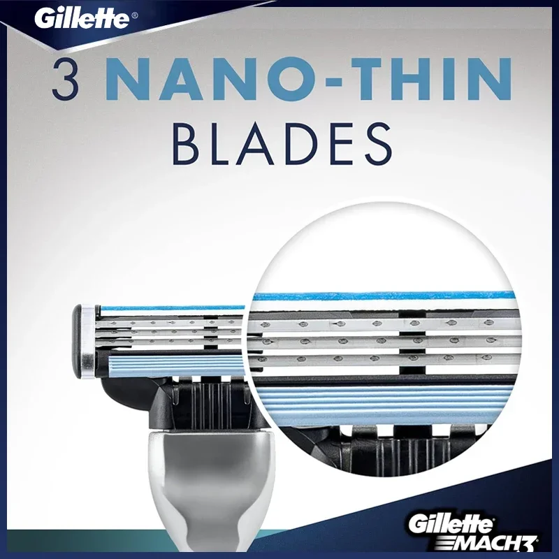 Premium Gillette Manual Shaver for Men - 3-Layer Blade System for Precision Shaving and Hair Removal