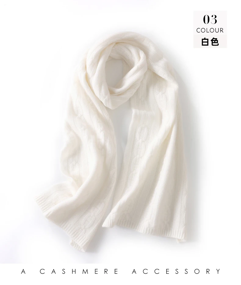 100 % Kaschmir Herbst Winter Dreilagiges Twist-Muster Unisex-Schal Halswärmer Schal Kältebeständige, verdickte Halsmanschette – Detail 16