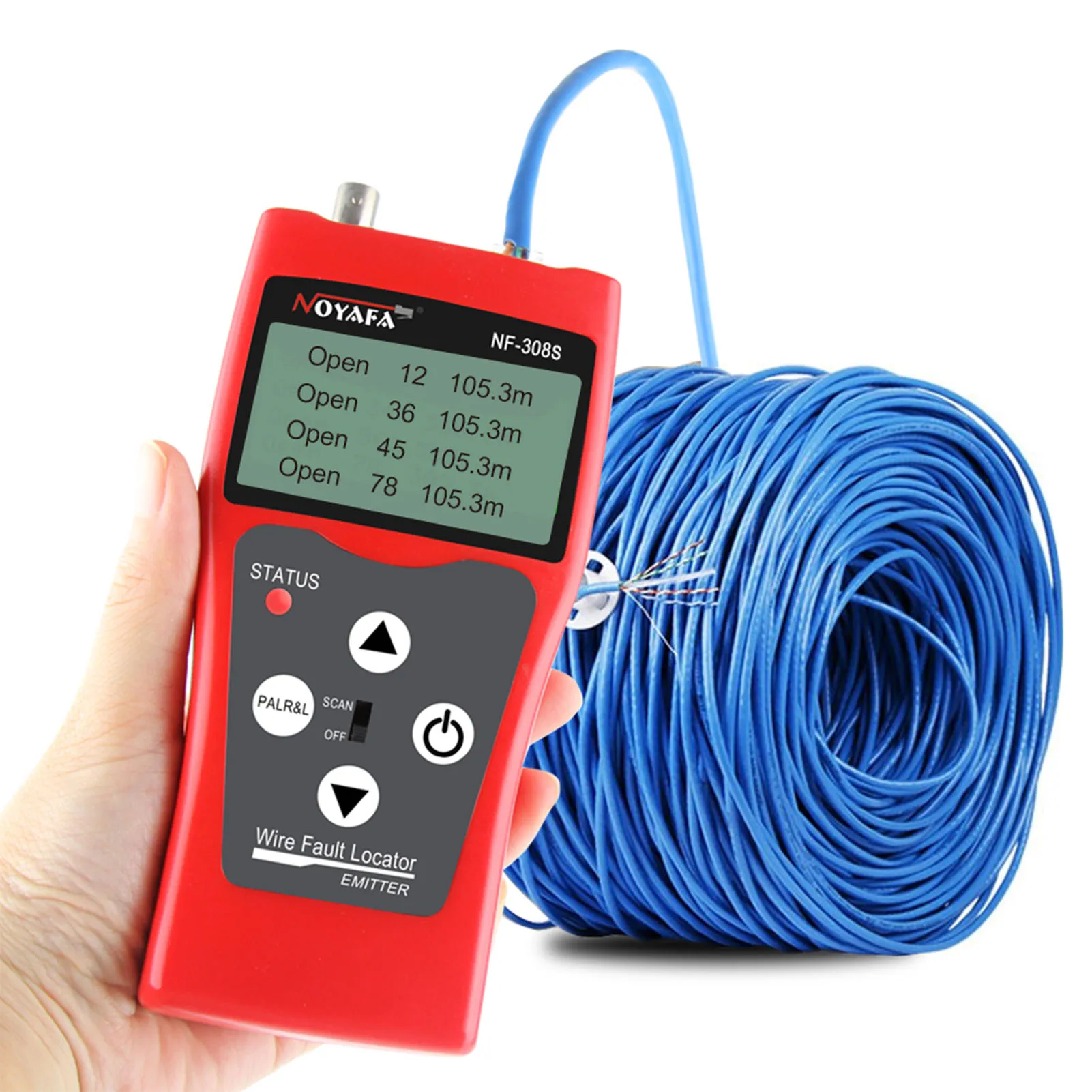 

NOYAFA Multi-functional LCD Network Cable Tester High Precision Line Finder Coaxial Line Tester RJ11 RJ45 Wire Length Finder