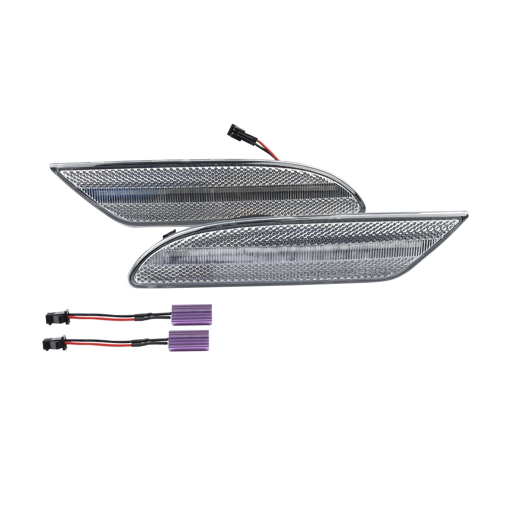 Juego De 2 Luces Laterales De Parachoques Para Mercedes W221 S450/S550 2007-2009 - Ámbar, LED Blanco Cálido