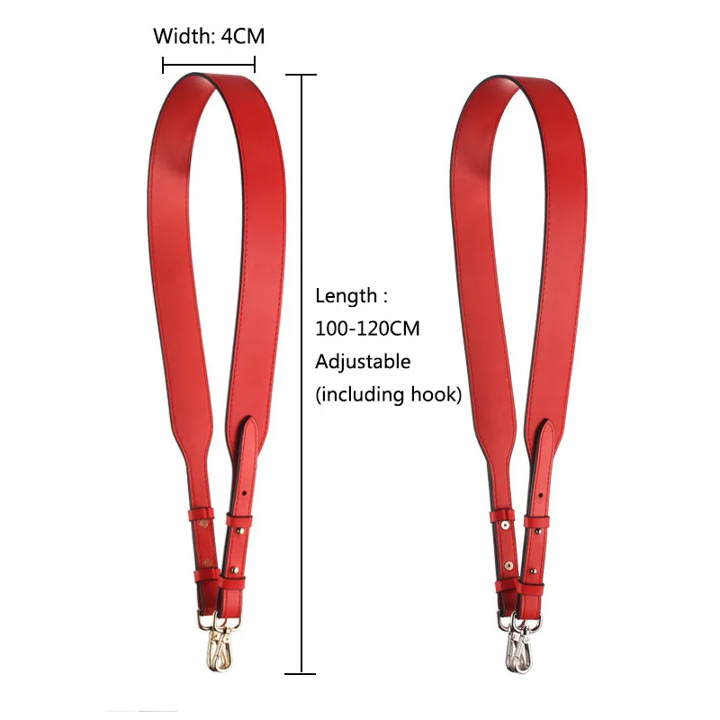 Genuine Leather Wide Shoulder Strap Brand Luxury Bag Strap Solid Color Adjustable Length 100cm-120cm  Women Bag Accessories