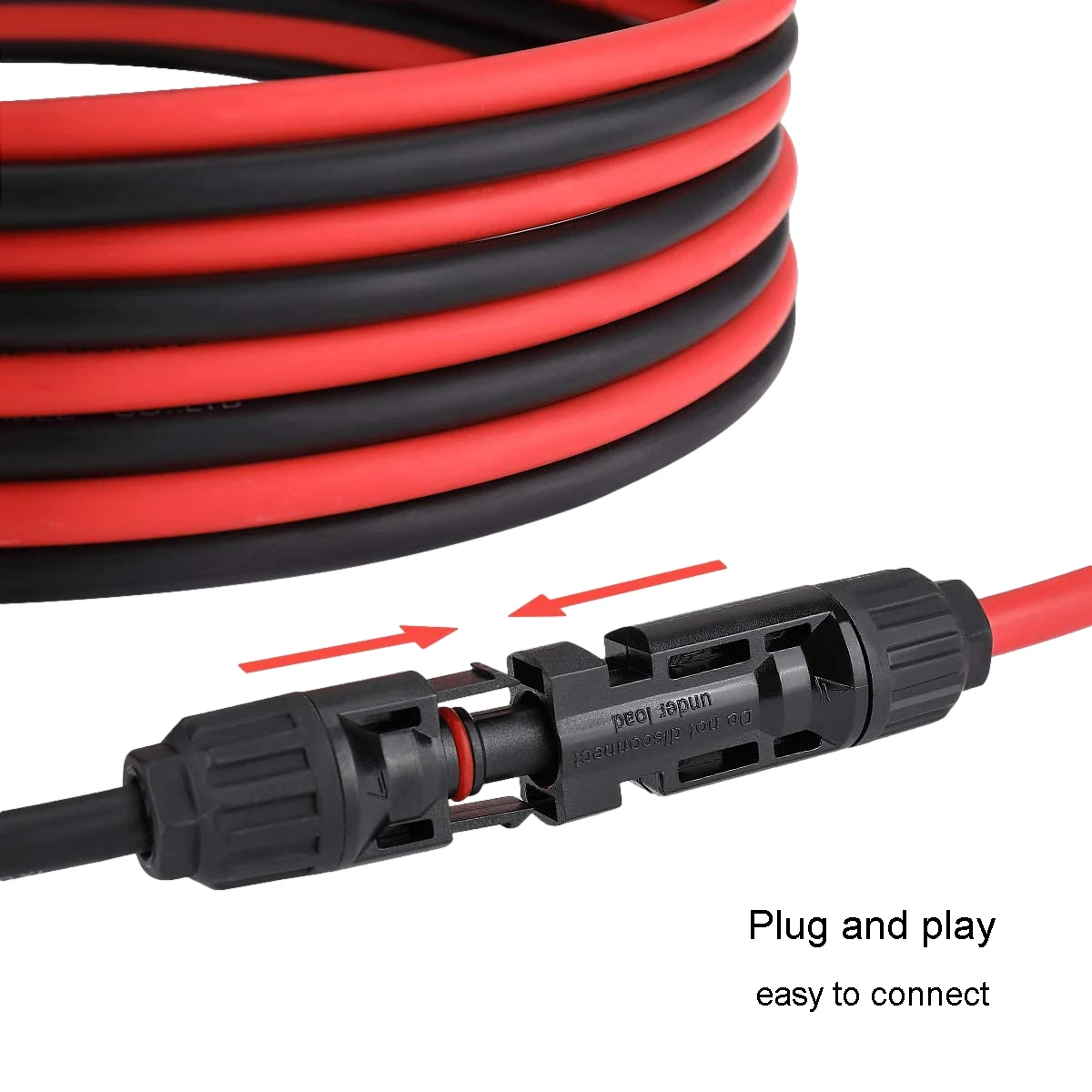 태양 전지 패널 연장 케이블 6/4/2.5/1.5mm2 10/12/14/16AWG PV 시스템용 30A 태양열 DC 커넥터가 있는 검정색 및 빨간색 구리 와이어
