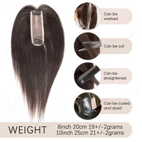 Prothèses capillaires en cheveux humains vierges pour femmes, base mono 4x13cm, légères, pour couvrir les zones clairsemées/cheveux gris, noir, brun, respirantes pour l'été 4