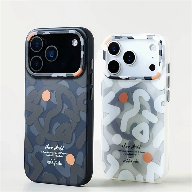 For MagSafe Geometric Graffiti Phone Case for iPhone