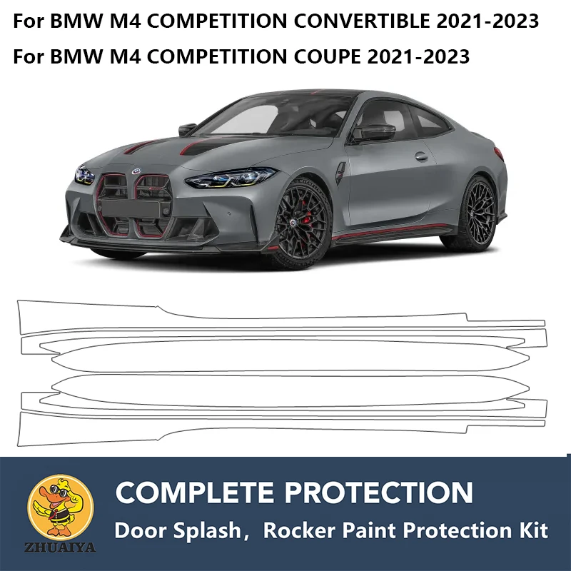 

PreCut Rocker Panels Paint Protection Clear Bra Guard Kit TPU PPF For BMW M4 COMPETITION CONVERTIBLE COUPE 2021-2023