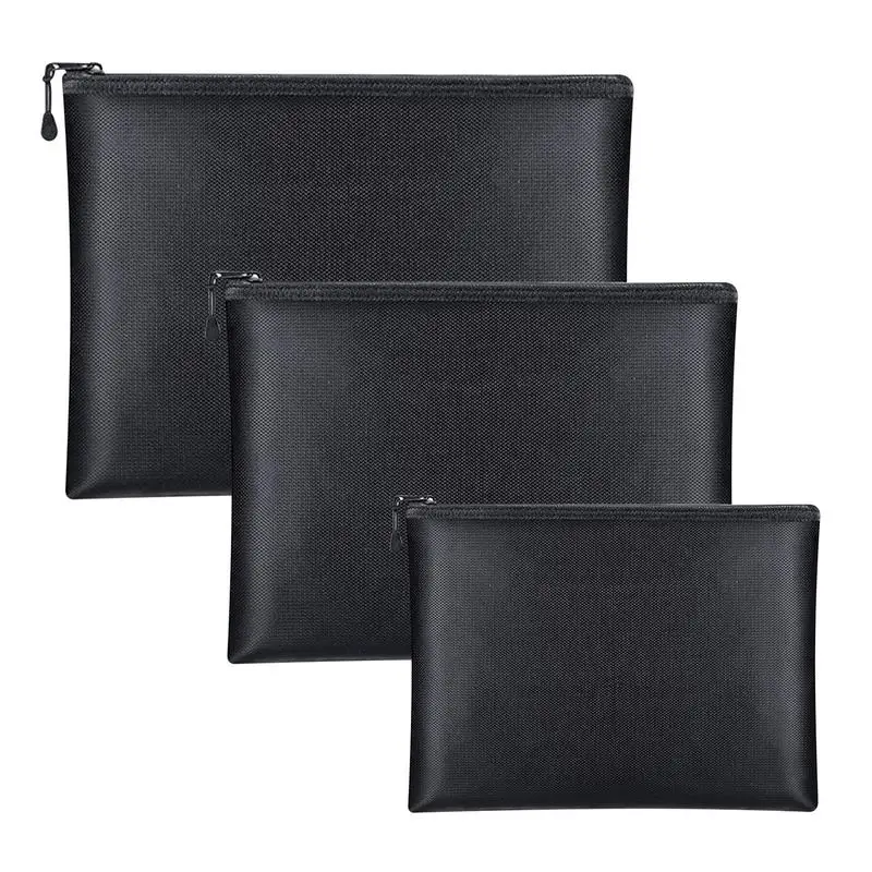 Fireproof Waterproof Document Envelope File Folder Cash Pouch Portable Fireproof Money Bag Safe Bag for Home Office S/M/L