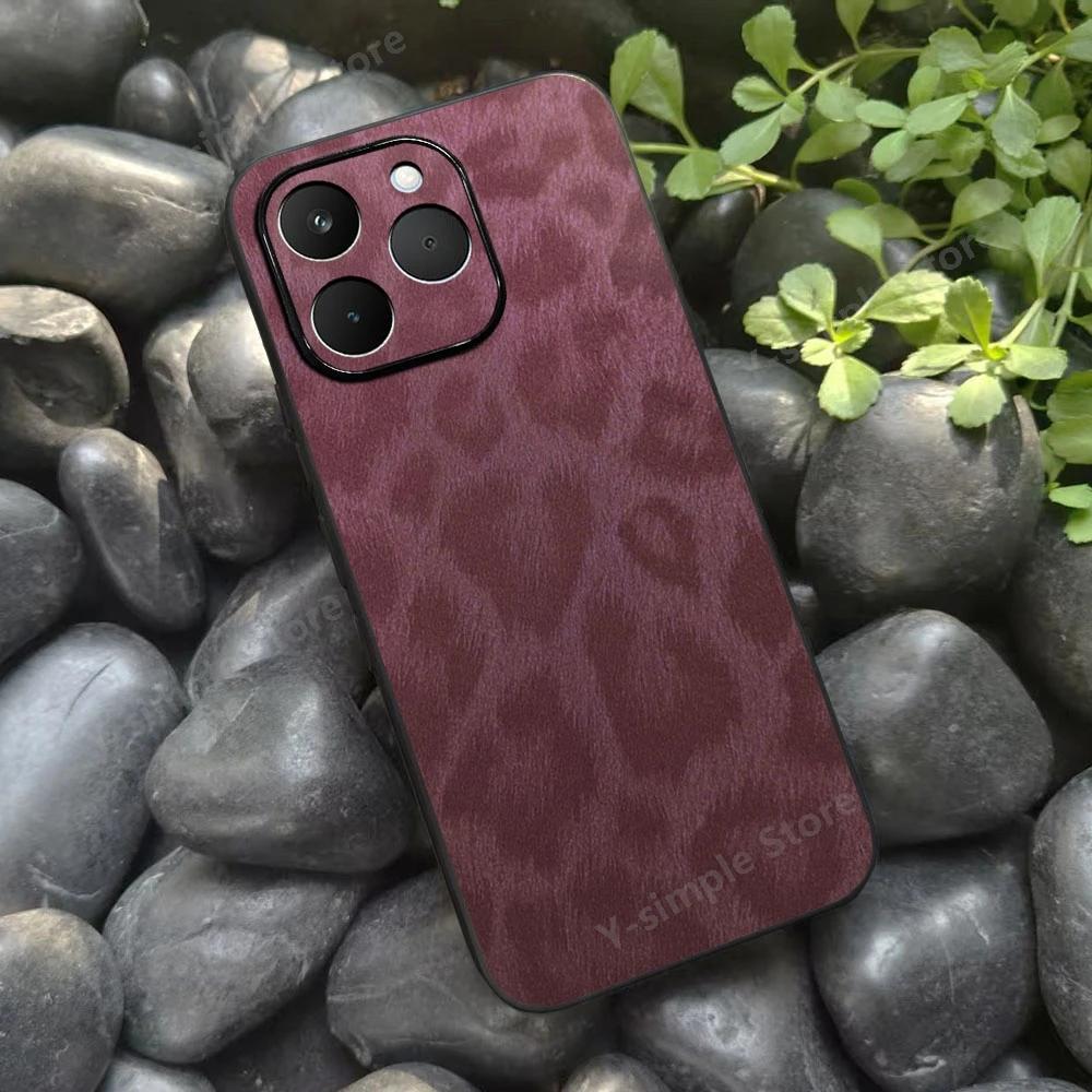 Leather Phone Back Cover with Silicone Protection