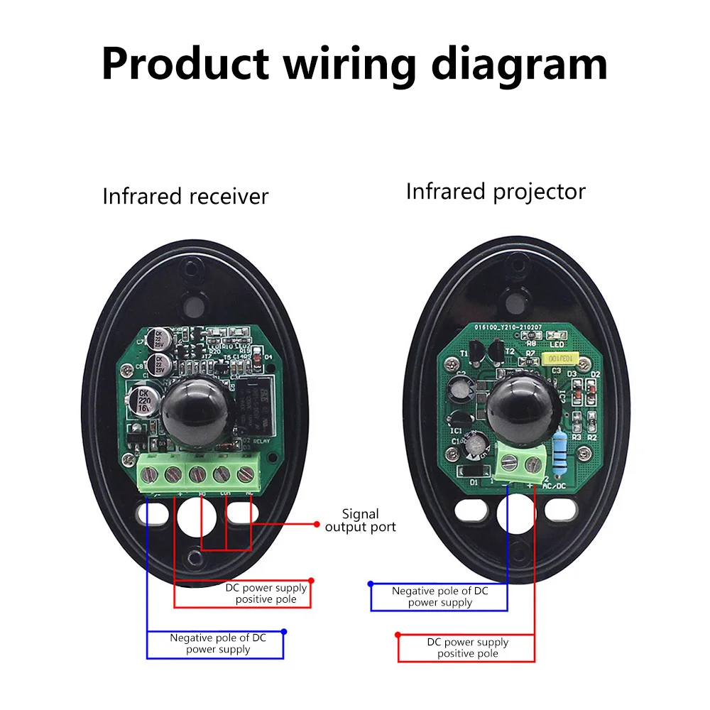 DC 12-24V Automatic Induction Sensor Module Anti-theft Alarm Safety Wired Photocell Infrared Radiation Detector for Gate Garage