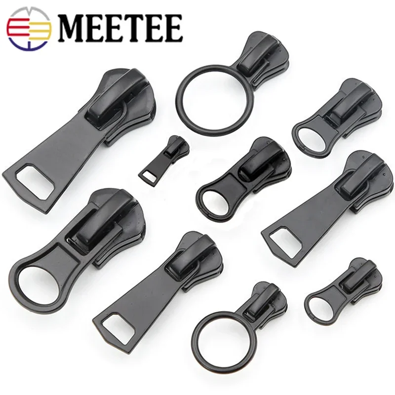 

Meetee 10 шт. 3 #5 #8 #10 #15 # слайдеры молнии для смолы молнии одежда куртка молния головка Ремонтный комплект Сделай Сам шитье молния слайдер съемник