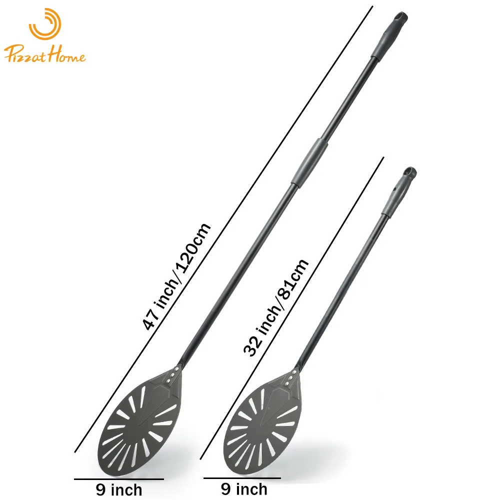 PizzAtHome 9 Inch Pizza Peel 47 inch Long Handle Pizza Turning Peel 9 Inch Shovel Laser Oven Accessories