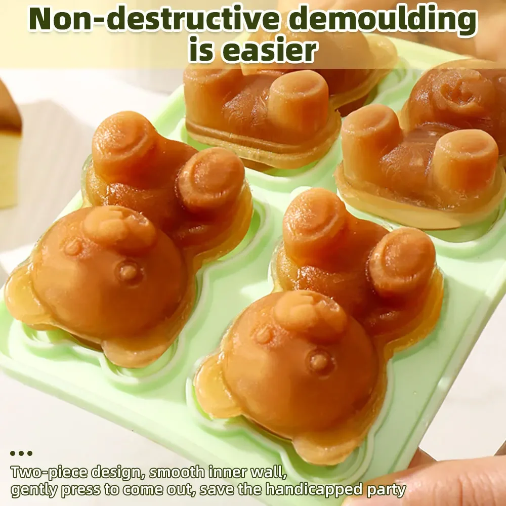 4 Grid 3D Little Teddy Bear Shape Ice Cube Silicone Cute Bear Ice Cube Mold Mold Chocolate Cake Mould Household Cream ice mold ice cream molds