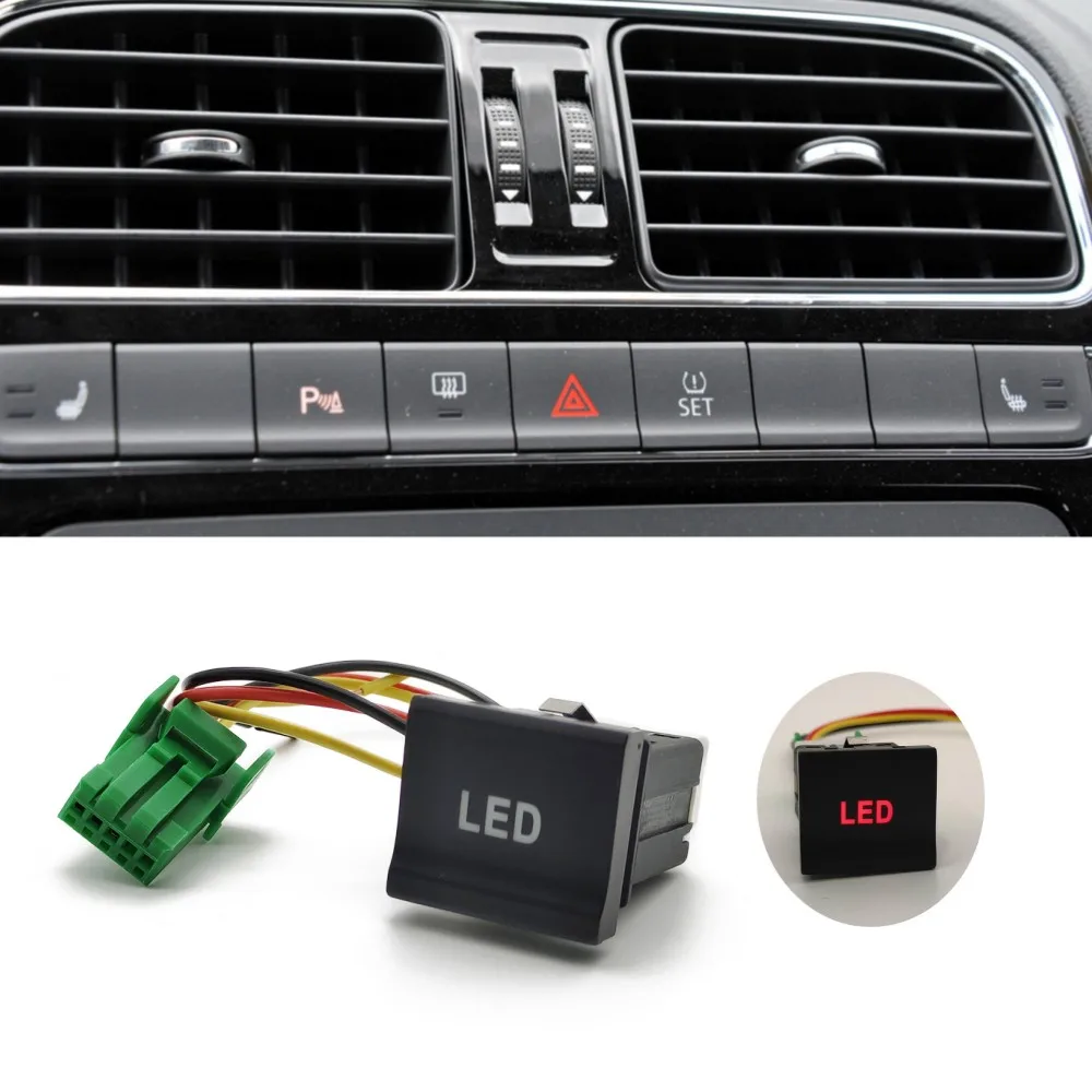 Car Red Led Light Led Switch Button Retrofit Switch Power On Off Switch For Vw Polo