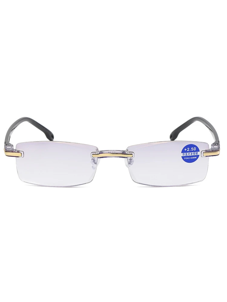 blue blockers 2021 Men Women Rimless Reading Glasses Anti Blue Light Bifocal Far Near Magnification Eyewear Presbyopic Glasses+1 1.5 2 2.5 4.0 glasses to protect eyes from screen