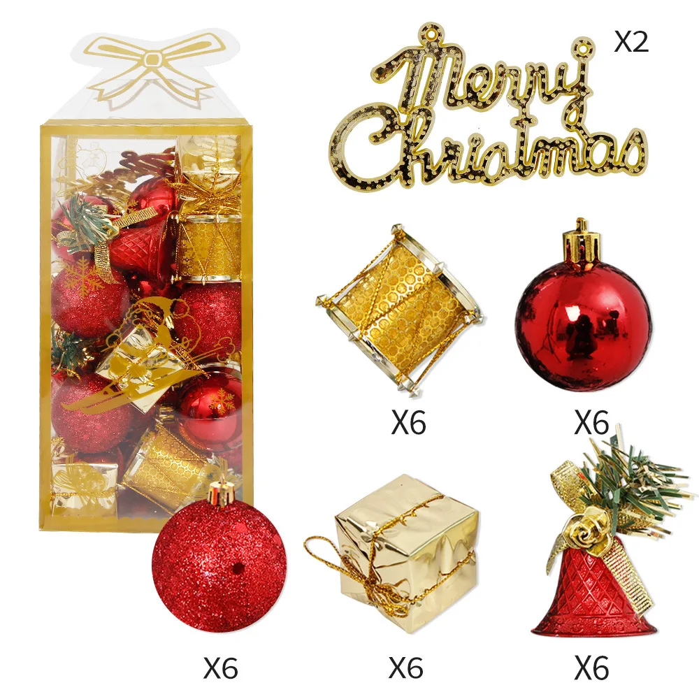 thumbnail image 1 of Guirnalda de decoración colgante para árbol de Navidad, cadena de cuentas, campana pequeña de Papá Noel, alce, copo de nieve, lazo, estrella, colgante, decoración de Año Nuevo, 1 of 5