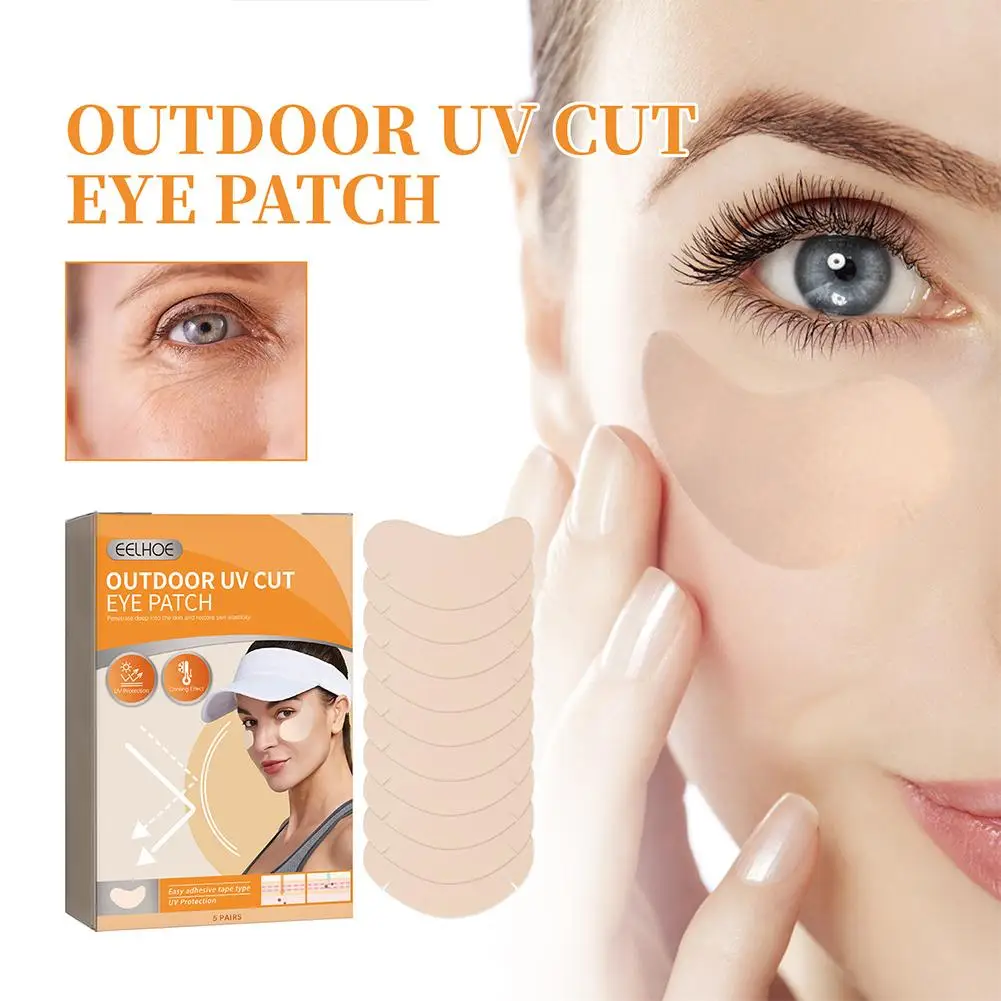 5pairs Facial Sun Protection Patch Anti UV Moisturizing Nourishing Fade Spots Eye Mask For Outdoor Sports P5E4