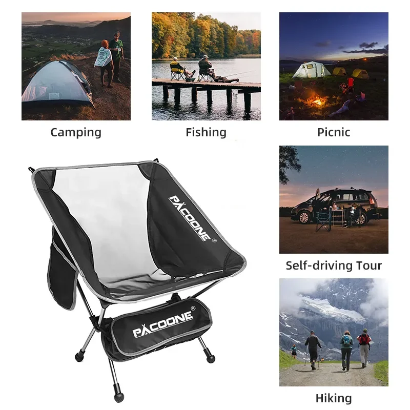Folding Chair Travel Ultralight Aluminum Chair Superhard High Load Outdoor Camping Portable Beach Hiking Picnic Seat Fishing Chair