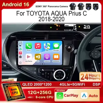Android 16 Auto Carplay per TOYOTA AQUA Prius C 2018-2020 RHD, Autoradio con GPS, Navigazione, Lettore Multimediale, Bluetooth, DSP, WIFI, 4G