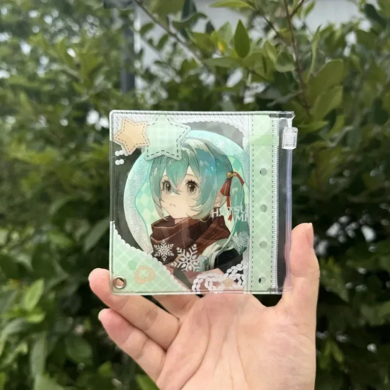 Anime Badge Holder PVC Sleeves for 75/65/58mm Collector's Zipper Bags Plaid Grid Design with Spacers Comic Convention Storage