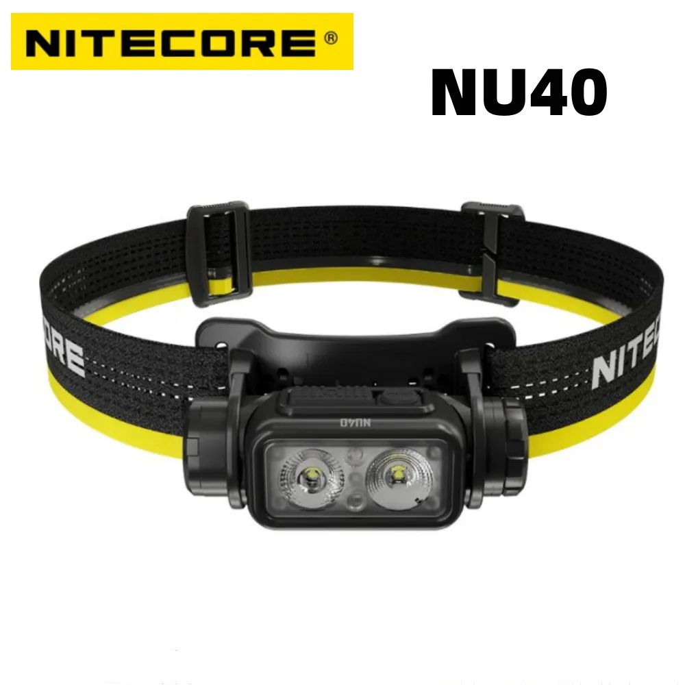 

NITECORE NU40 Headlamp 1000Lumens USB-C Rechargeable Headlight White Red Light Trail Running Work Fishing Lamp Built-in Battery