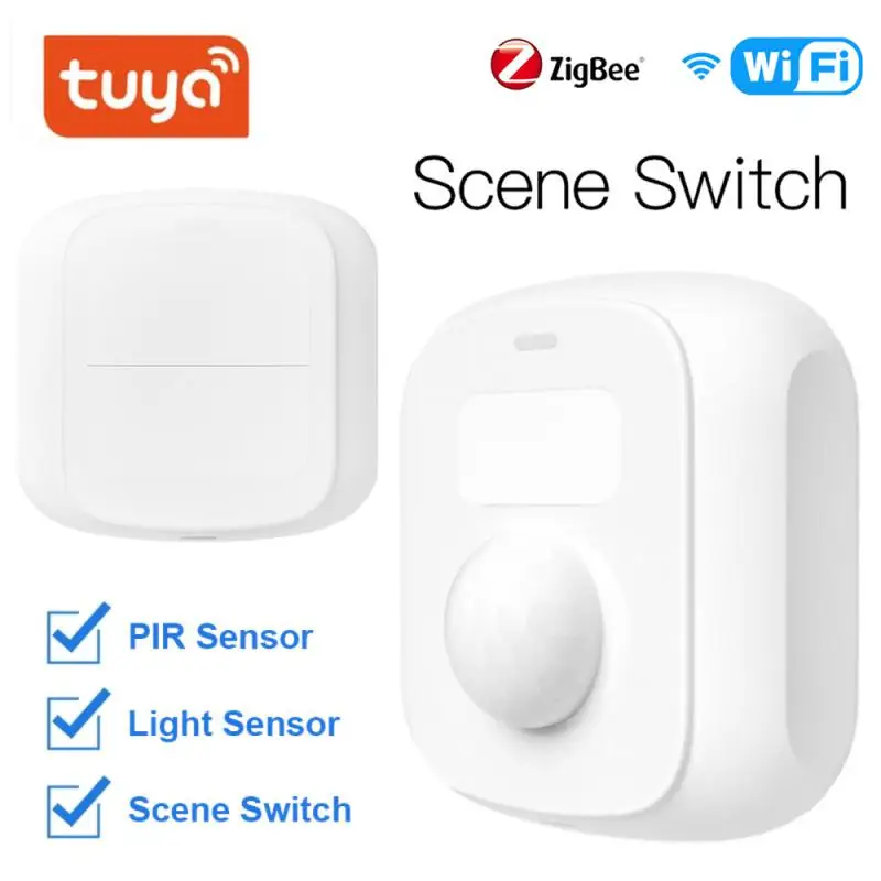Tuya Wifi Zigbee Smart Scene Switch Pir Sensore Di Movimento Rilevatore Di Luce Smart Butom Switch Telecomando Wireless Domotica
