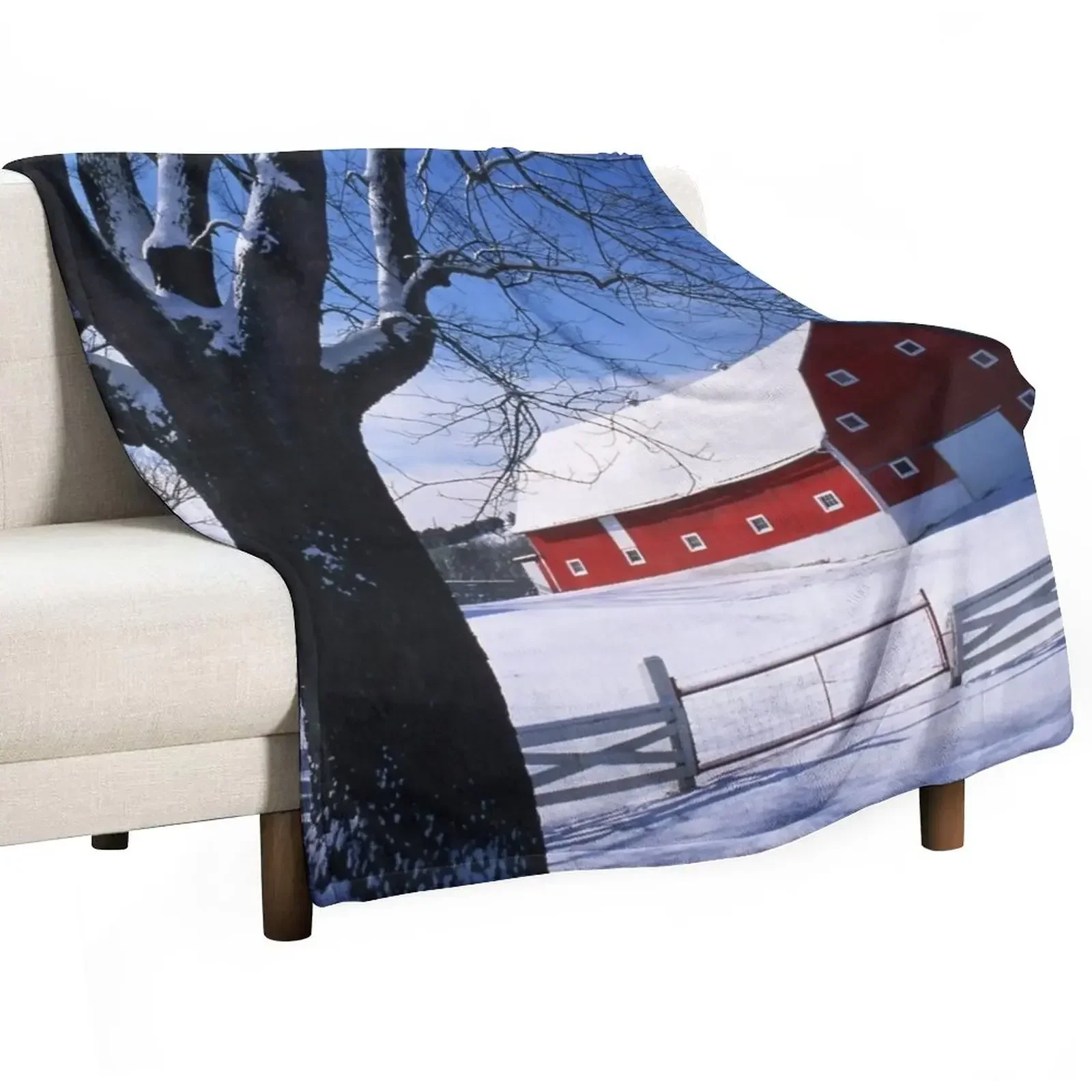 Winter Snow Scene Throw Blanket Hairy For Baby Blankets