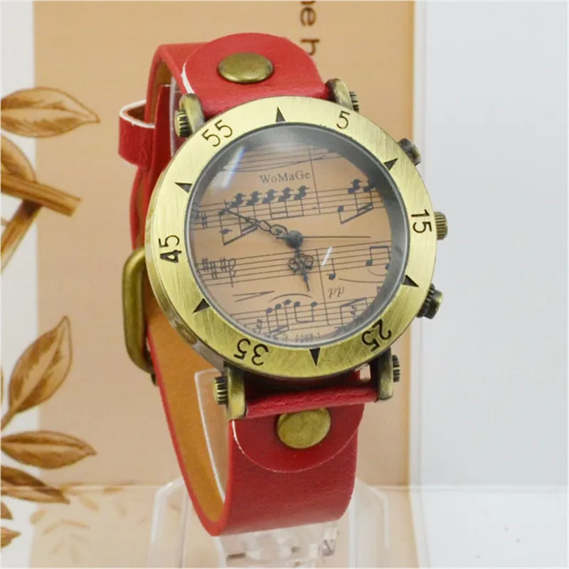 Relogio Feminino Fashion Music Note Watch Women Vintage Watches Casual Leather Belt Quartz Wristwatch Lady Womage reloj mujer 6