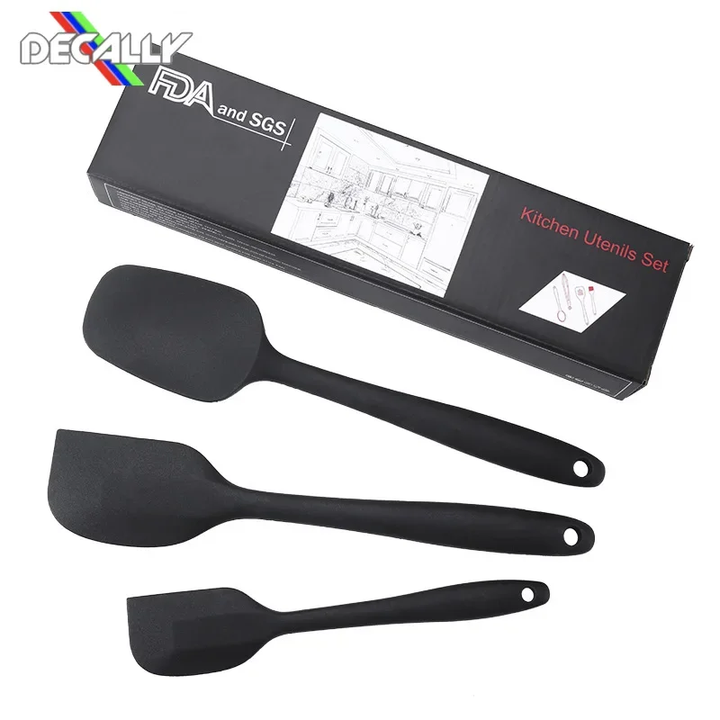 

3pcs Food Non-Stick Silicone Shovel for Cooking Cookies Set Cookie Scraper for Cake Baking Spatula Silicone Pastry Spatula
