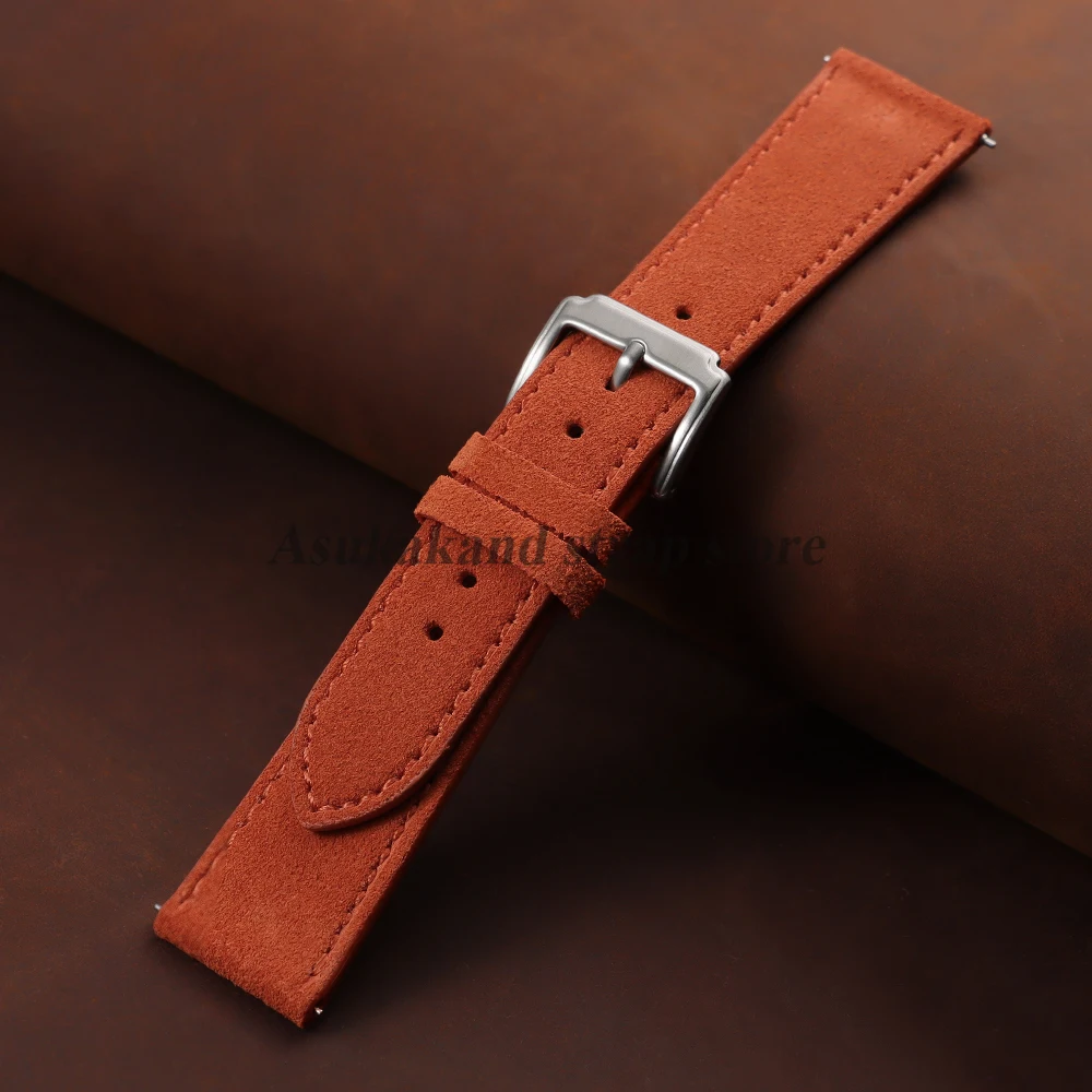 Vintage Suede Leather Cowhide Watch Strap - Versatile Sport Bracelet