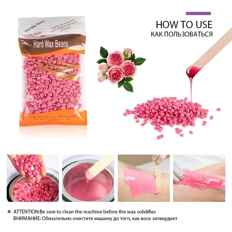 500g/50g Hard Wax Beans for Hair Removal Body European Brazilian Pearl for Wax Warmer Waxing Beans for Wax Heater Machine