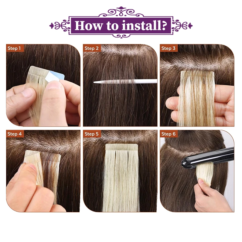 ADEIRS Tape in Hair Extensions Remy Human Hair Straight Real Natural Tape Invisible 16