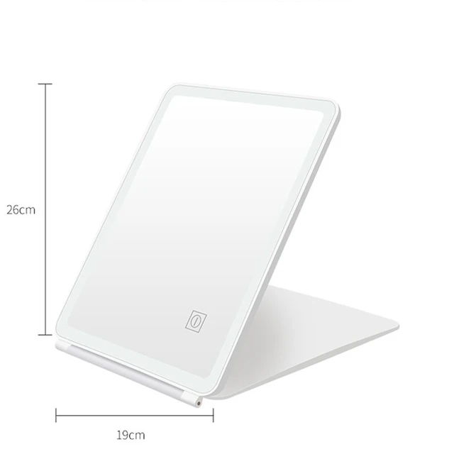 Intelligens Hajtogató Led Smink Tükör Érintőképernyő 180 Fokos Forgó Kozmetikai Usb Töltőállvány - Image 6