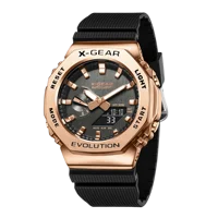 2100 Unisex Sports Digital Watch World Time Full Function Alloy LED Dial World Time Oak Series