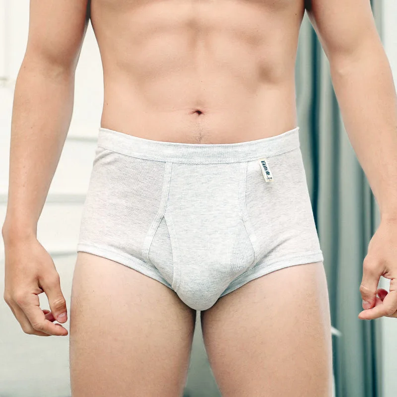 2Pcs/lot Men's Underwear 100%Cotton Briefs Sexy U Pouch Solid Color High Waist Panties Breathable Comfortable Male Underpants