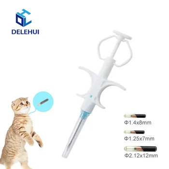 2.12x10mm 100Packs Pet EM4305 Microchip 134.2KHz FDX-B Animal ID Chip Animal Microchip Syringe International Standard 1