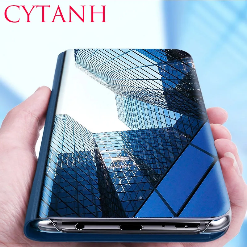 For Samsung S20 FE Case Luxury Mirror Smart Leather Flip Cover For