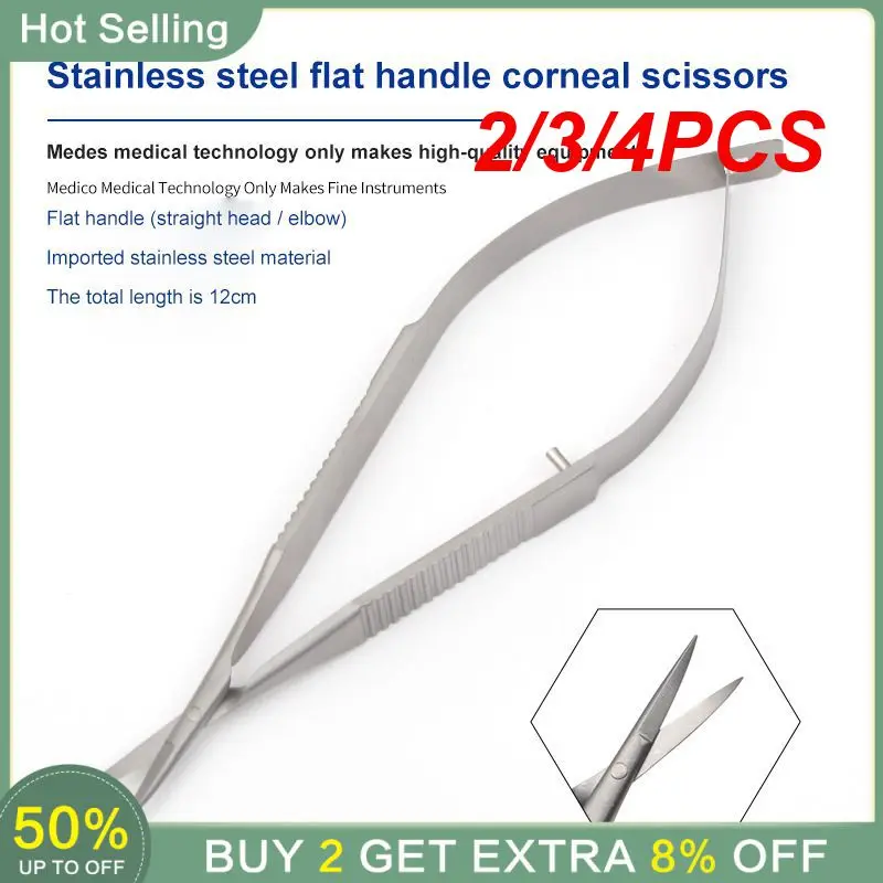 

2/3/4PCS Stainless Steel Ergonomic Reliable Ophthalmic Microsurgical Instruments For Precision Surgery 11cm Micro Scissors